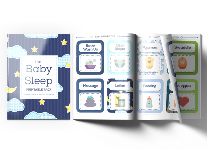 Easy-to-follow baby sleep routine cards and baby sleep checklists!