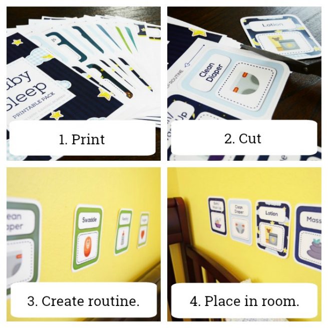 Best Printable Baby Sleep Routine Cards + Checklist Set